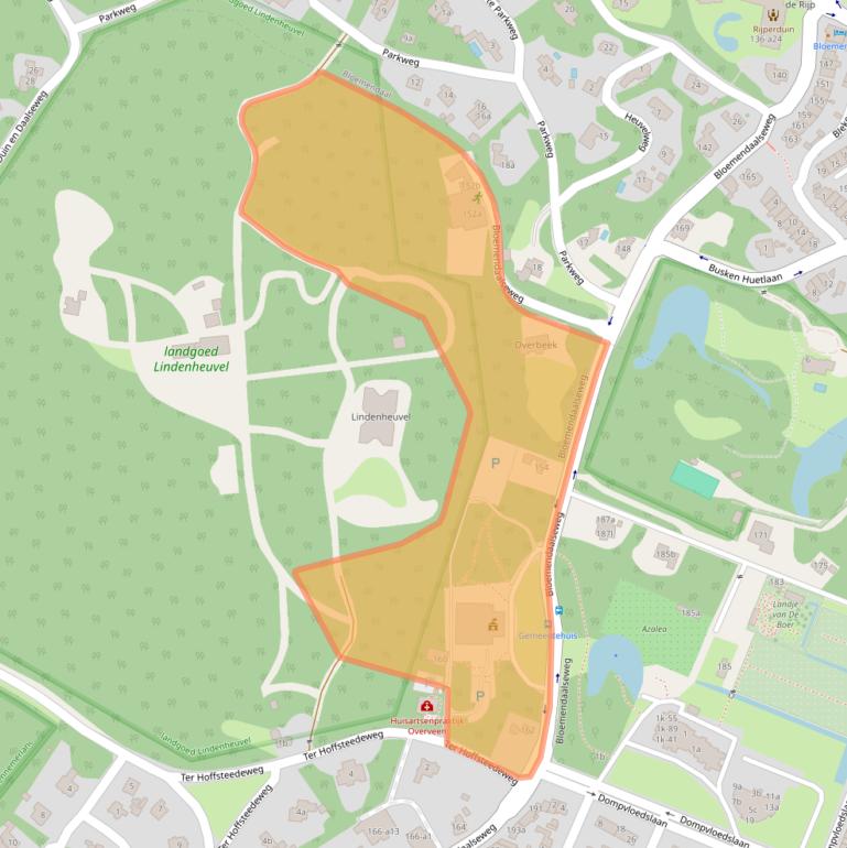 Kaart van postcodegebied 2051GJ.