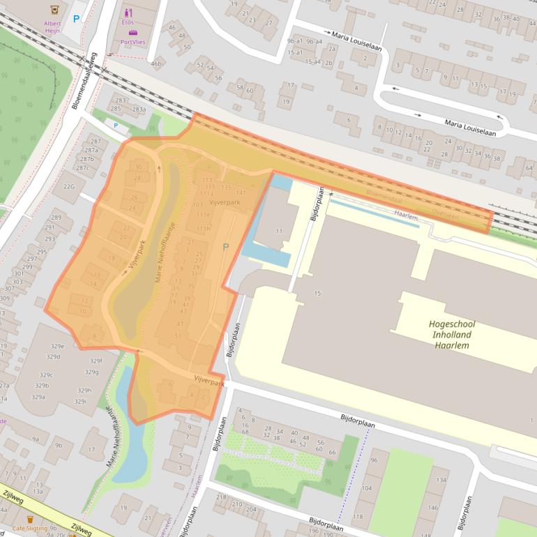 Kaart van postcodegebied 2051GP.