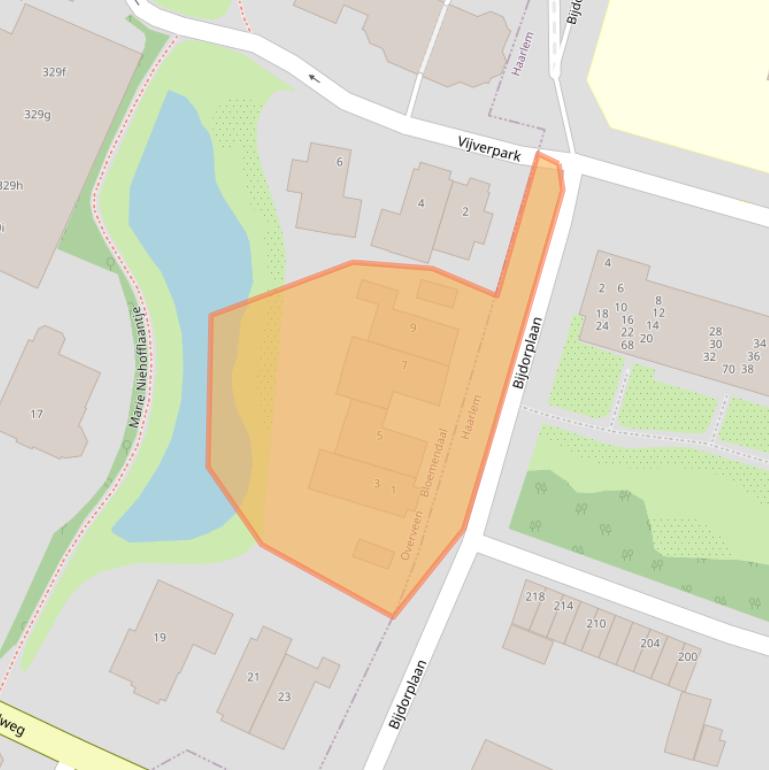 Kaart van postcodegebied 2051GR.