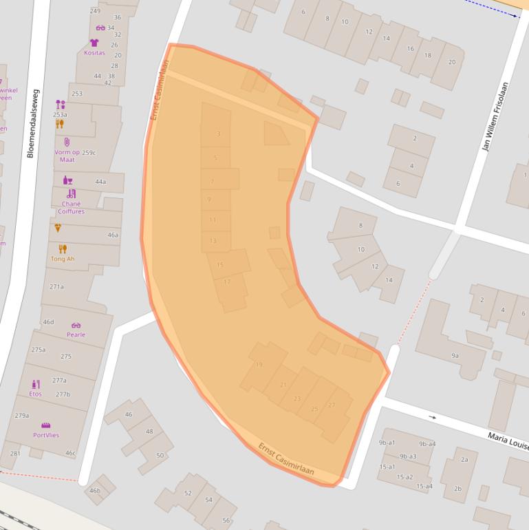 Kaart van postcodegebied 2051HA.