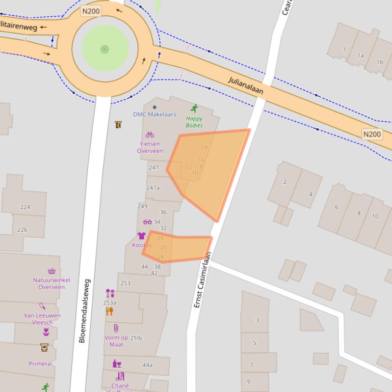 Kaart van postcodegebied 2051HC.