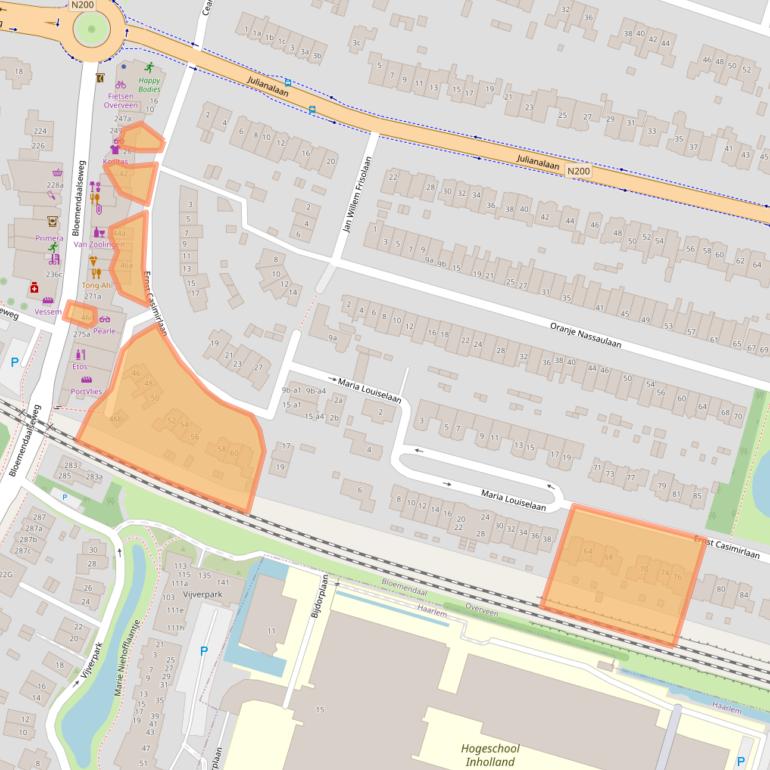 Kaart van postcodegebied 2051HD.