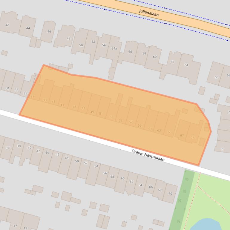 Kaart van postcodegebied 2051HJ.