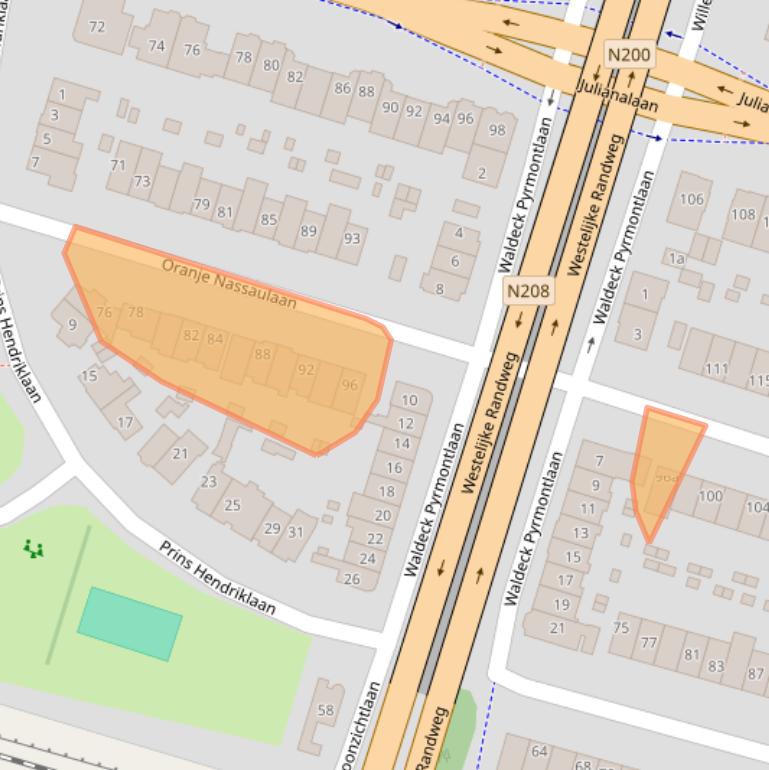 Kaart van postcodegebied 2051HS.