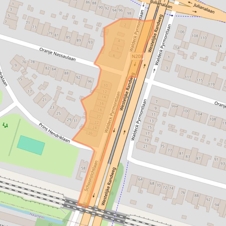Kaart van postcodegebied 2051HX.