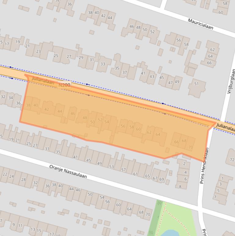 Kaart van postcodegebied 2051JS.