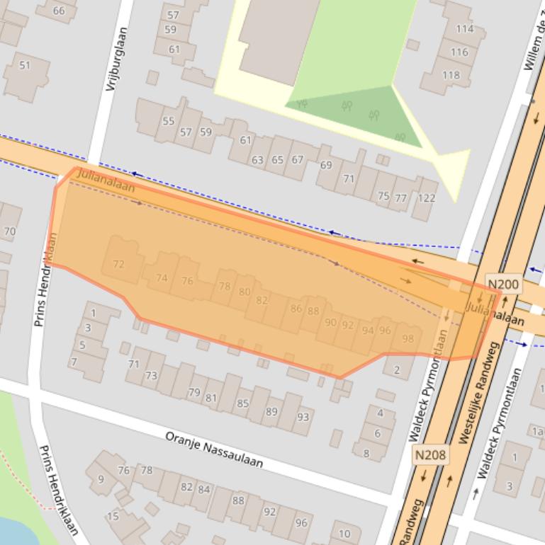 Kaart van postcodegebied 2051JT.