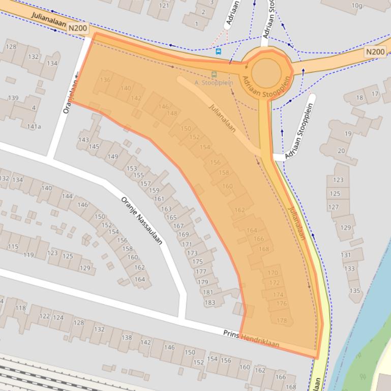 Kaart van postcodegebied 2051JW.