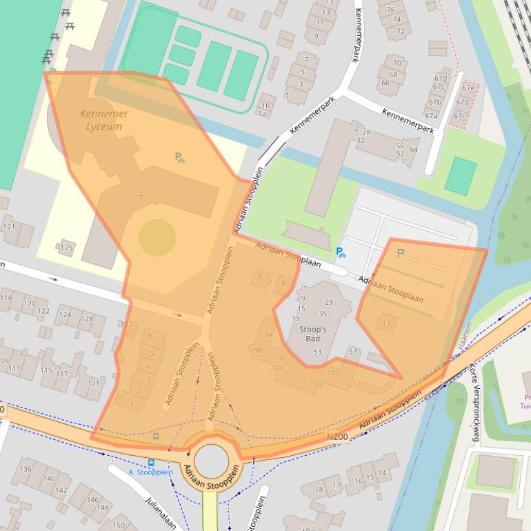 Kaart van postcodegebied 2051KA.