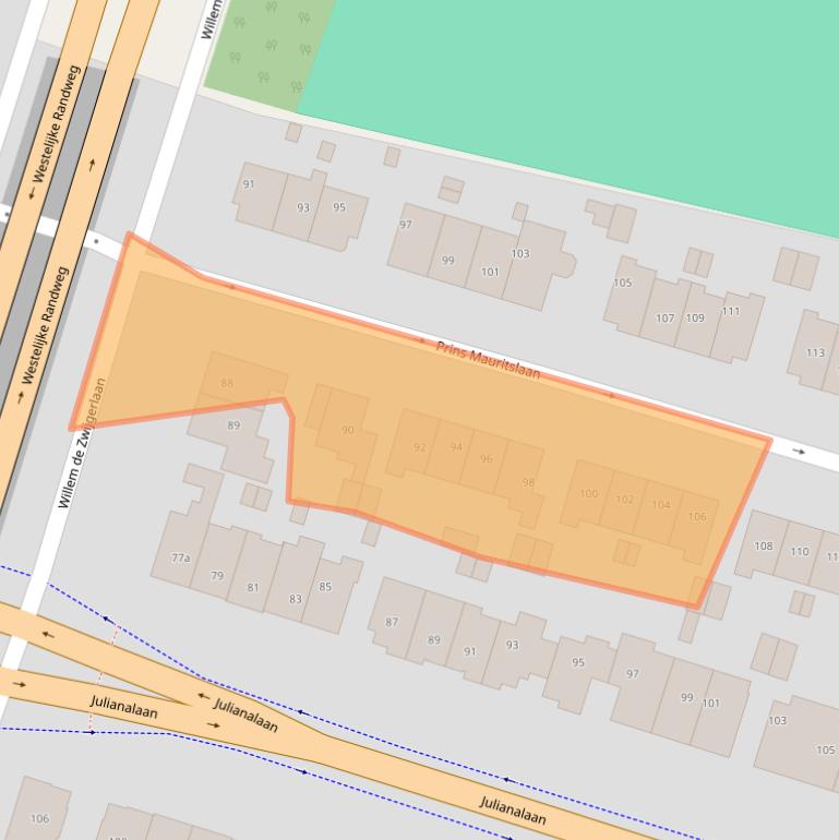 Kaart van postcodegebied 2051KD.