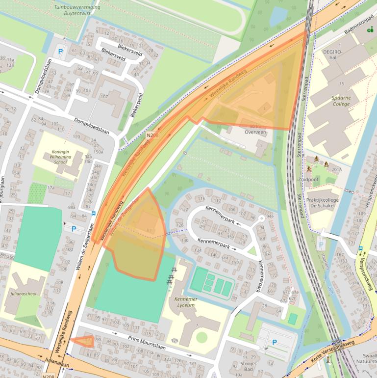 Kaart van postcodegebied 2051KG.