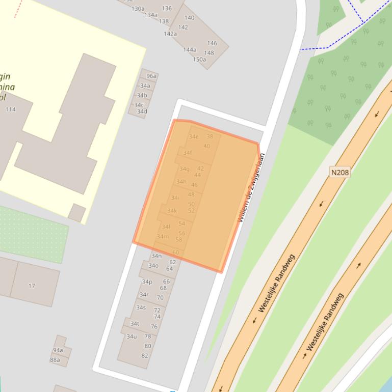 Kaart van postcodegebied 2051KH.