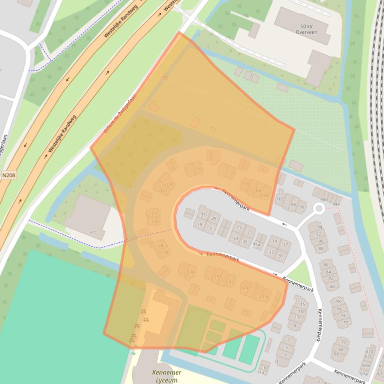 Kaart van postcodegebied 2051KN.