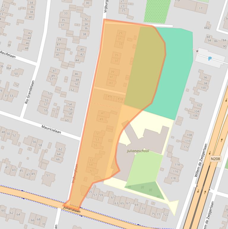 Kaart van postcodegebied 2051LB.