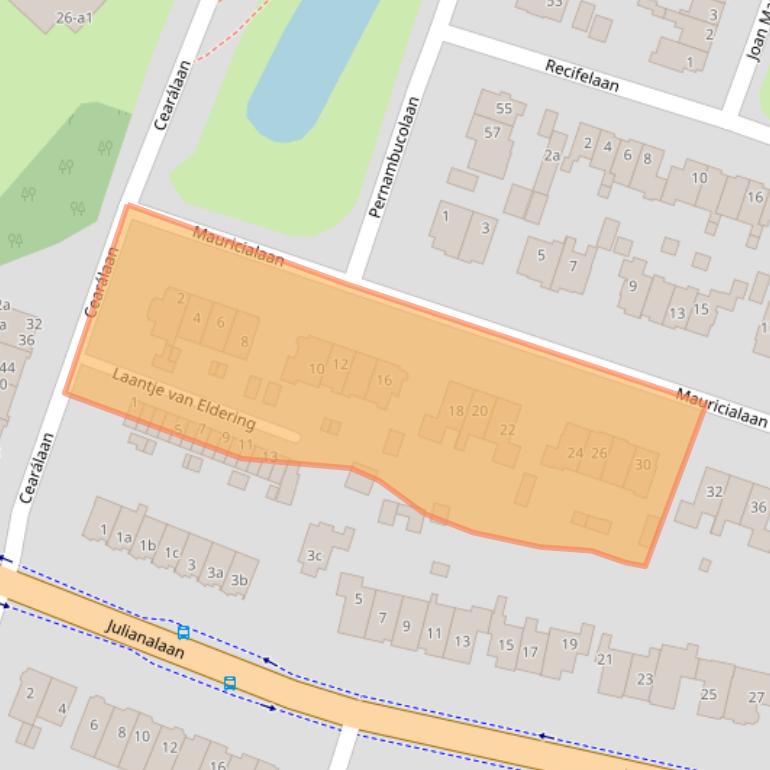 Kaart van postcodegebied 2051LG.