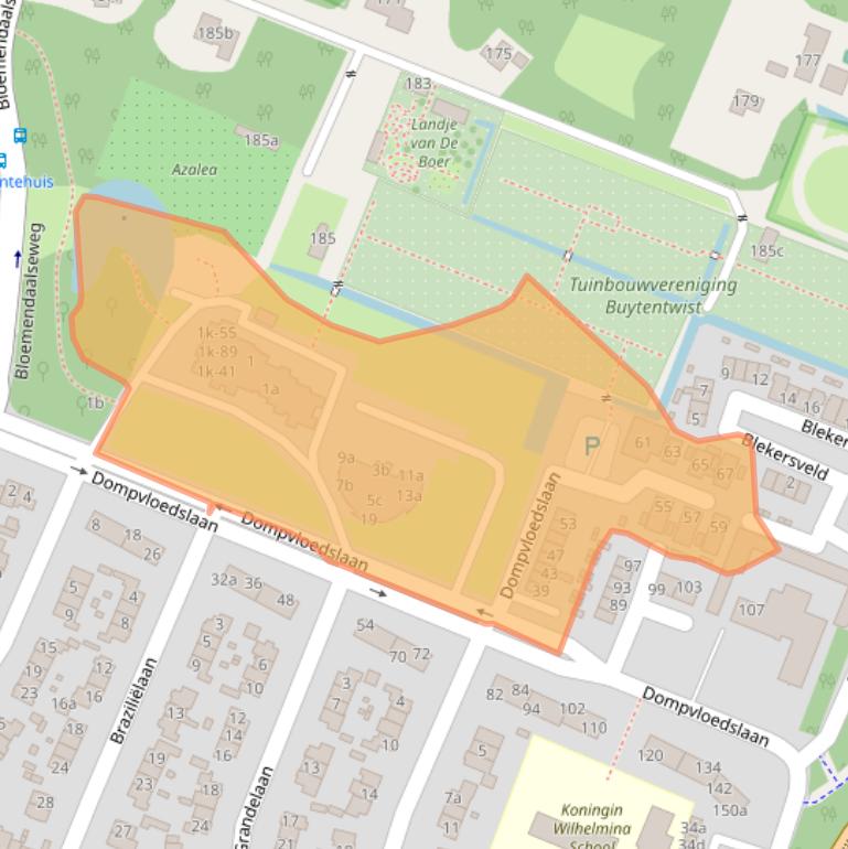 Kaart van postcodegebied 2051NA.