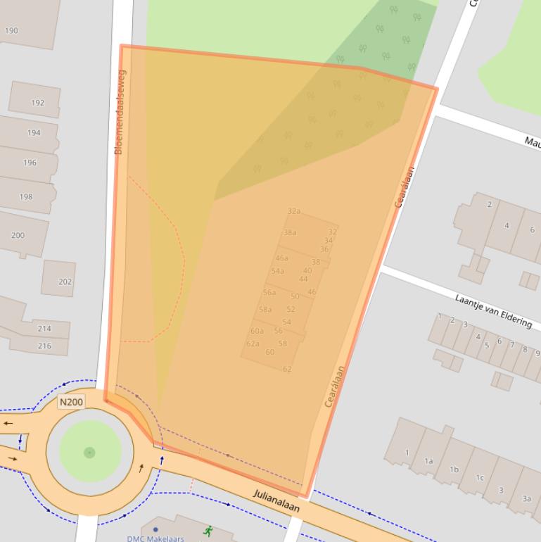 Kaart van postcodegebied 2051NJ.