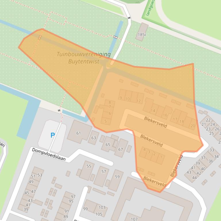 Kaart van postcodegebied 2051NL.