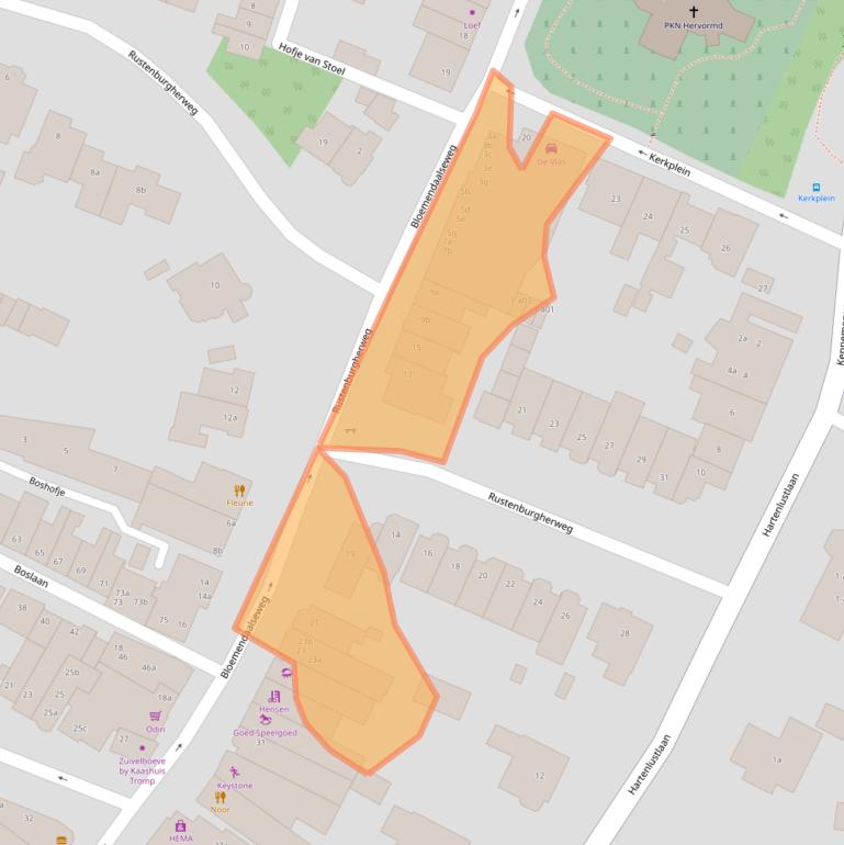 Kaart van postcodegebied 2061CA.