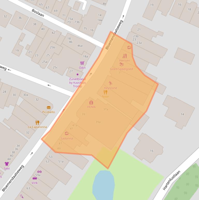 Kaart van postcodegebied 2061CB.