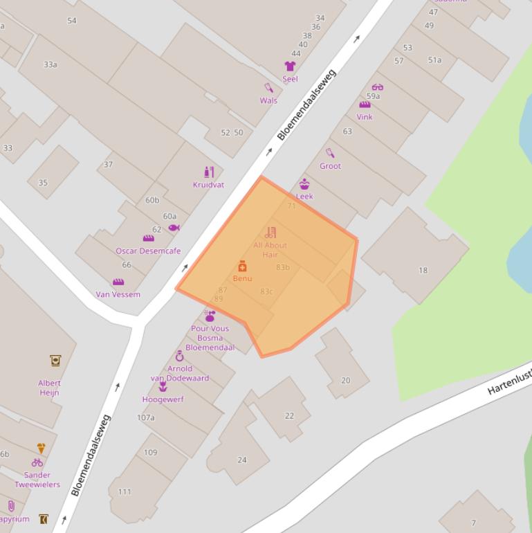 Kaart van postcodegebied 2061CD.