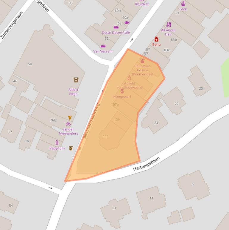 Kaart van postcodegebied 2061CE.