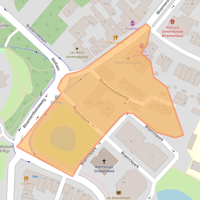 Kaart van postcodegebied 2061CH.