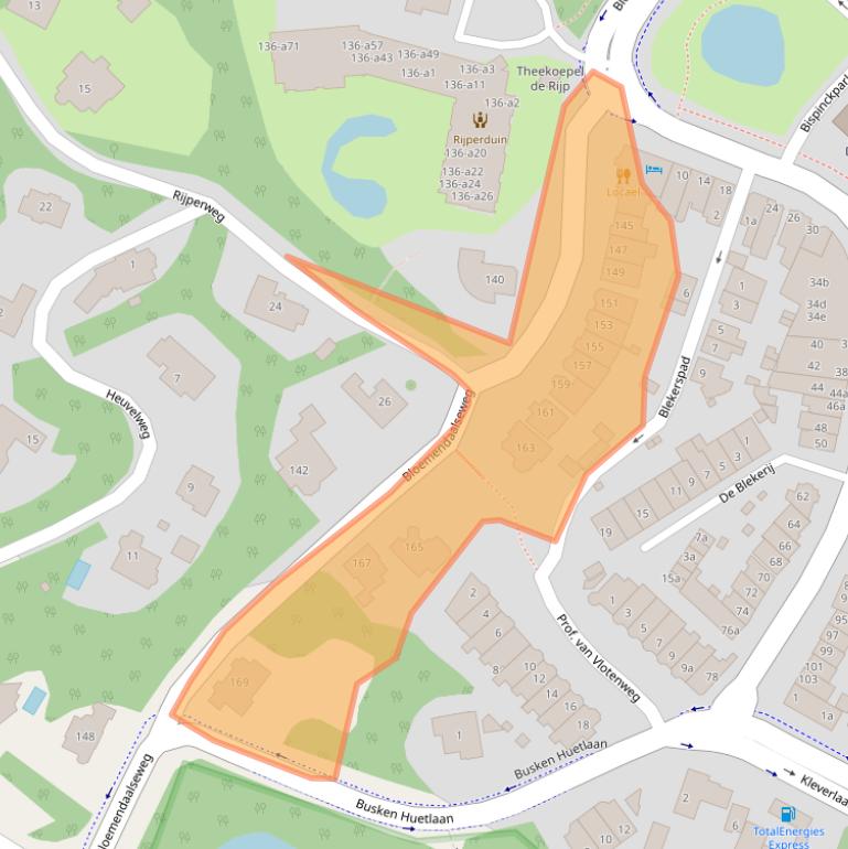 Kaart van postcodegebied 2061CJ.