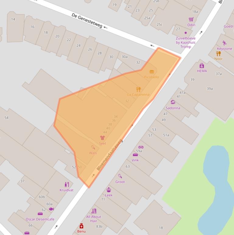 Kaart van postcodegebied 2061CL.