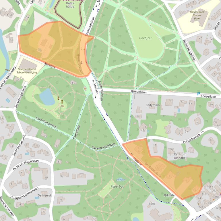 Kaart van postcodegebied 2061CR.