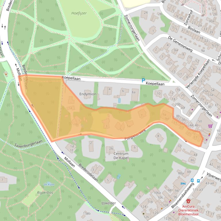 Kaart van postcodegebied 2061CS.