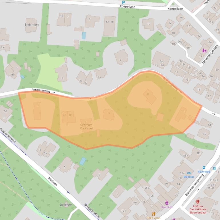 Kaart van postcodegebied 2061CT.