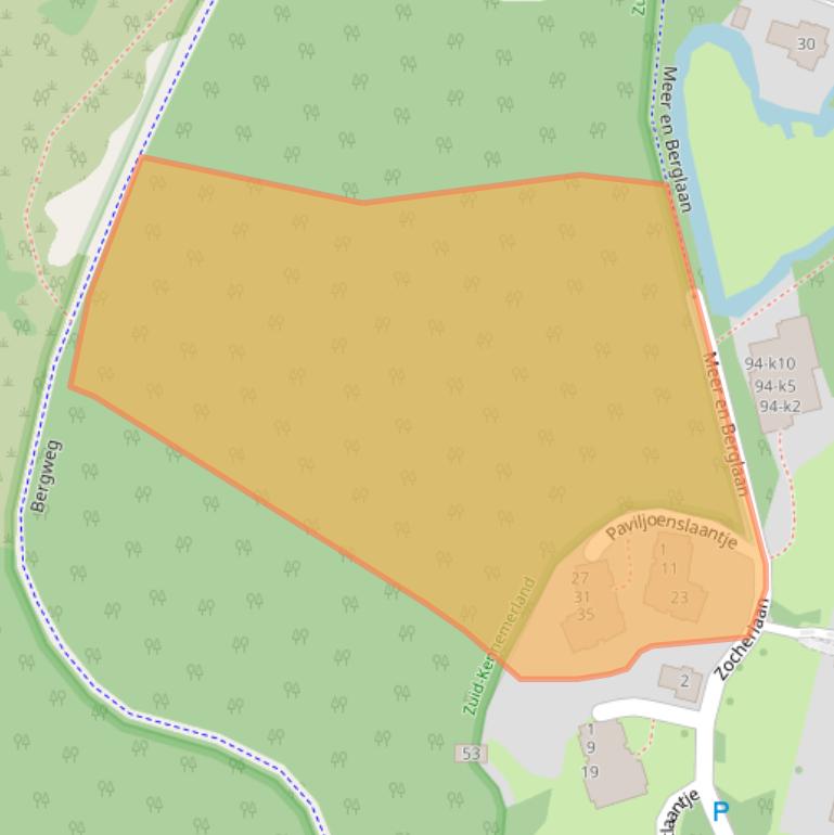 Kaart van postcodegebied 2061DG.