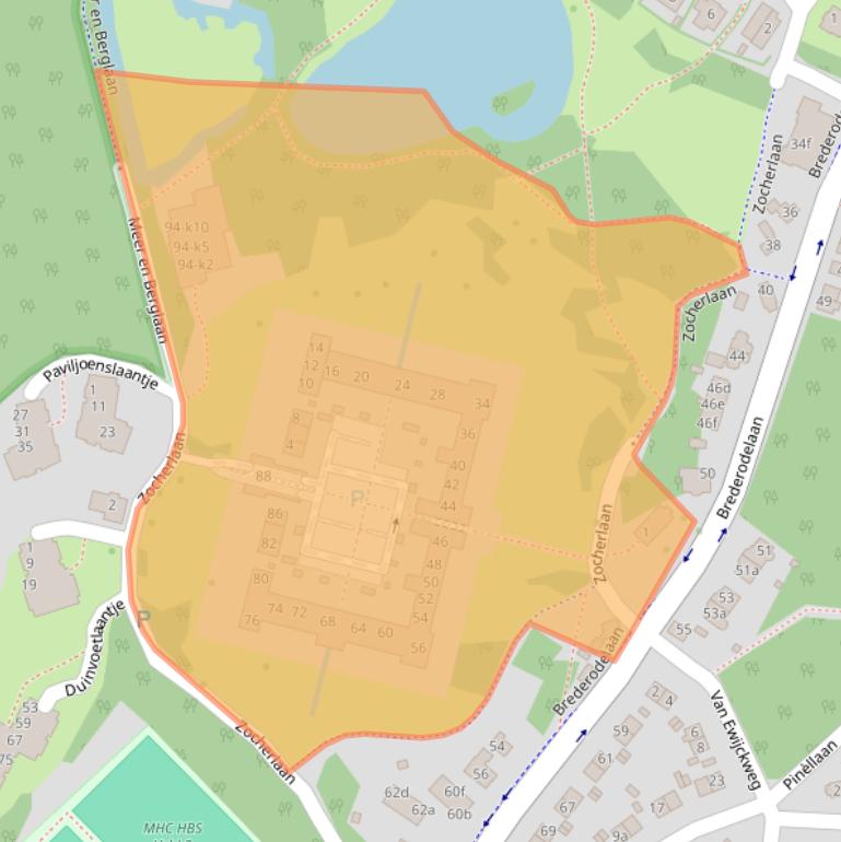 Kaart van postcodegebied 2061DK.