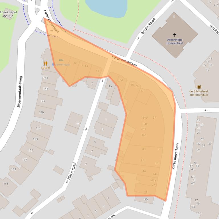 Kaart van postcodegebied 2061EE.