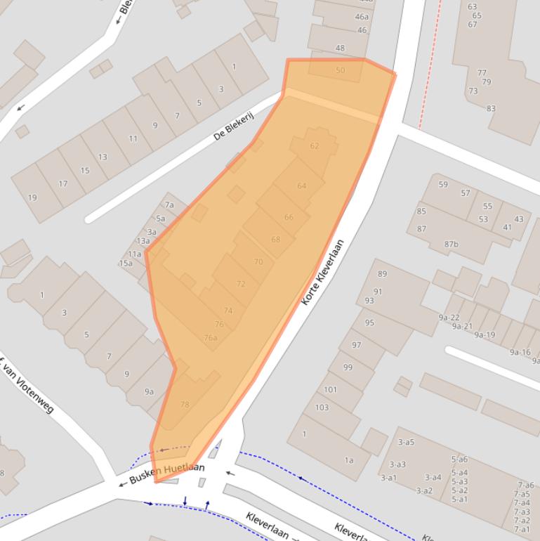 Kaart van postcodegebied 2061EG.