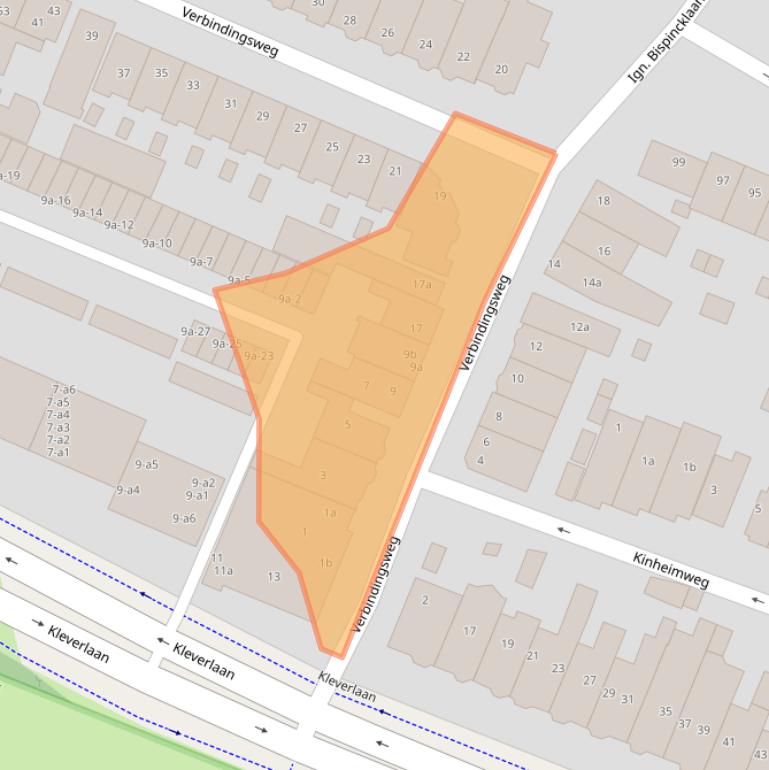 Kaart van postcodegebied 2061EH.