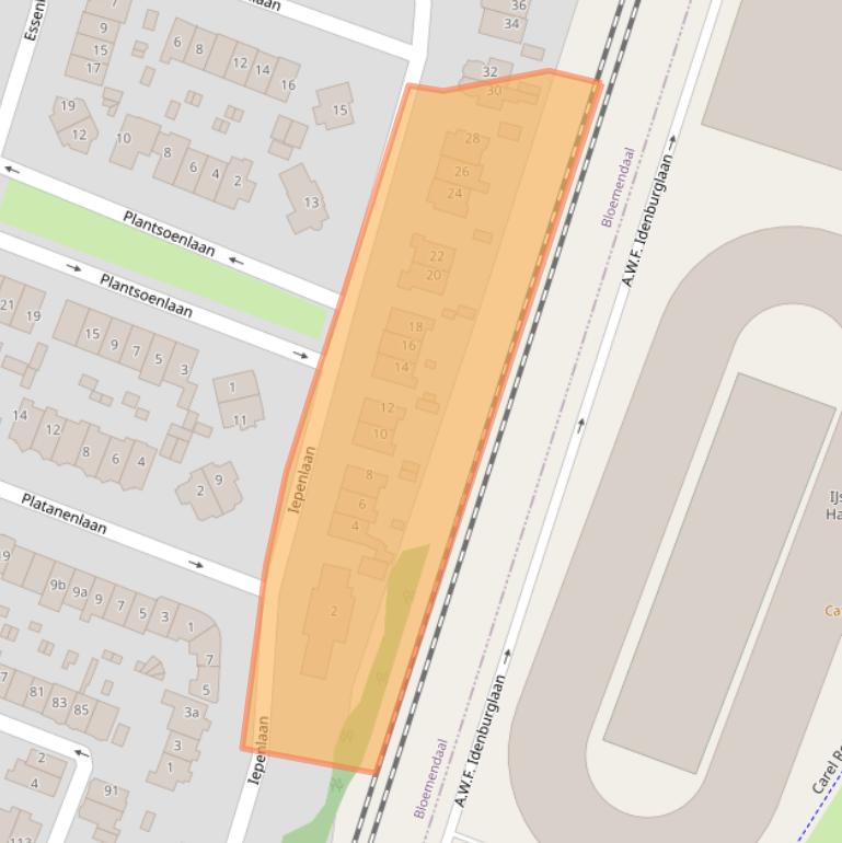 Kaart van postcodegebied 2061GK.