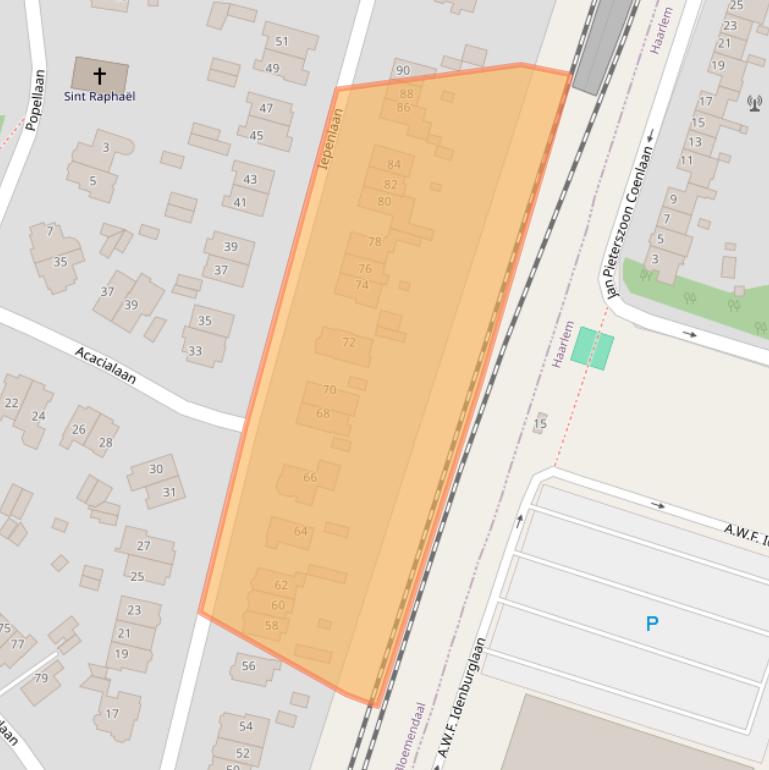 Kaart van postcodegebied 2061GM.