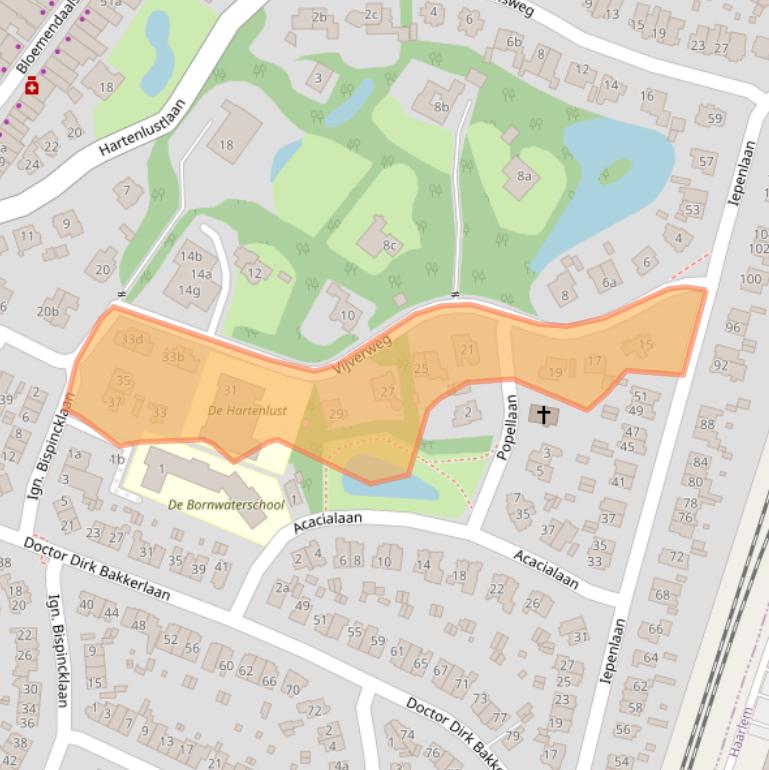 Kaart van postcodegebied 2061GT.