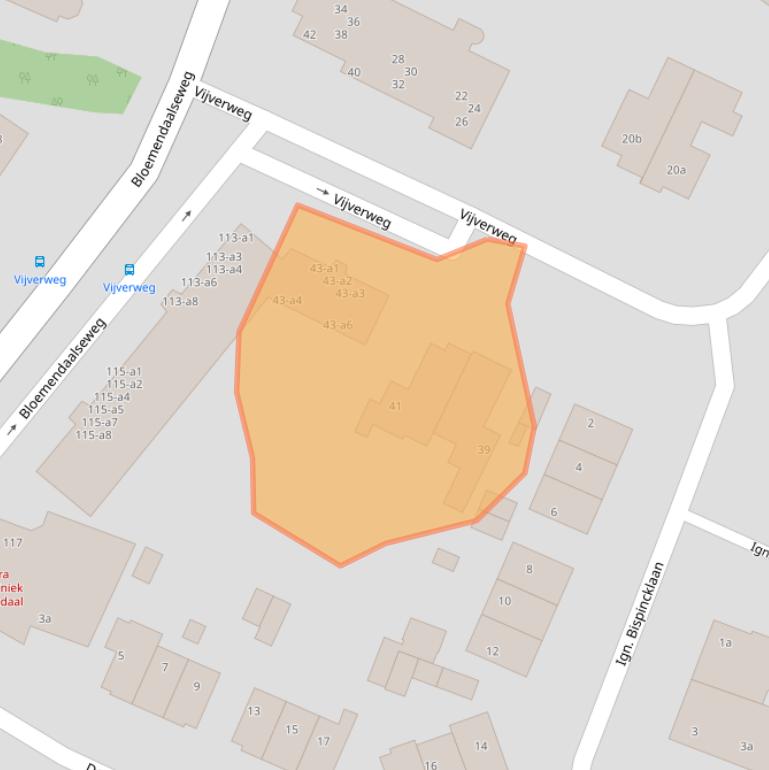 Kaart van postcodegebied 2061GV.