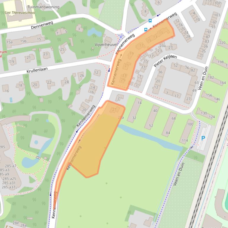 Kaart van postcodegebied 2061HR.