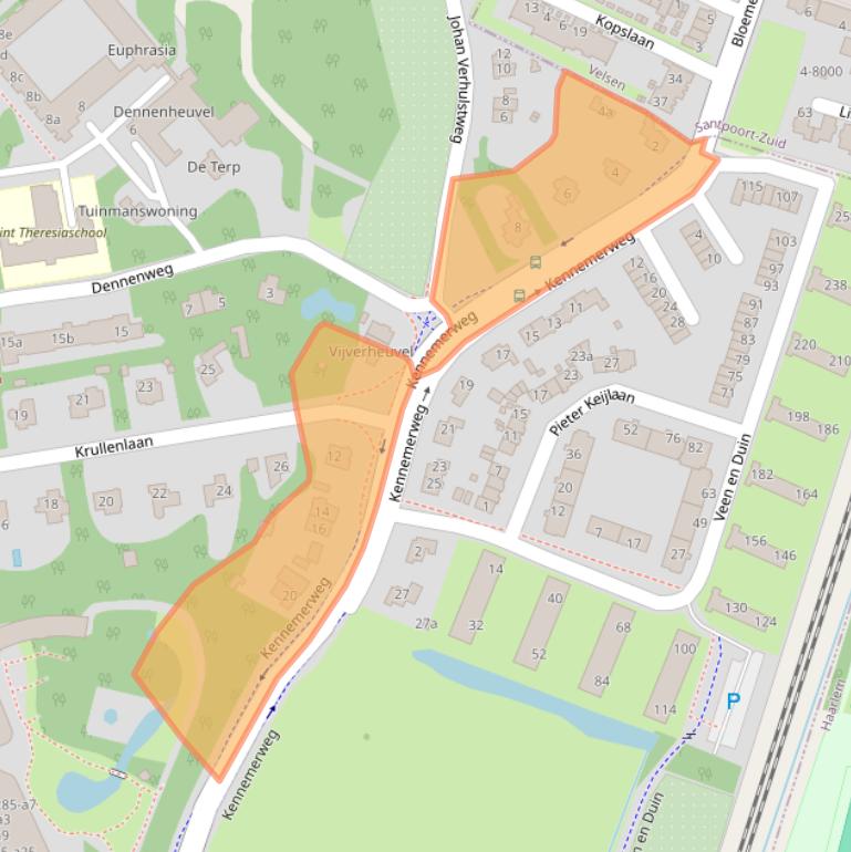 Kaart van postcodegebied 2061HS.