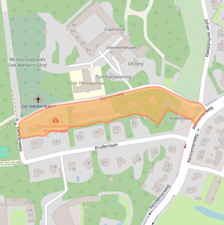Kaart van postcodegebied 2061HW.