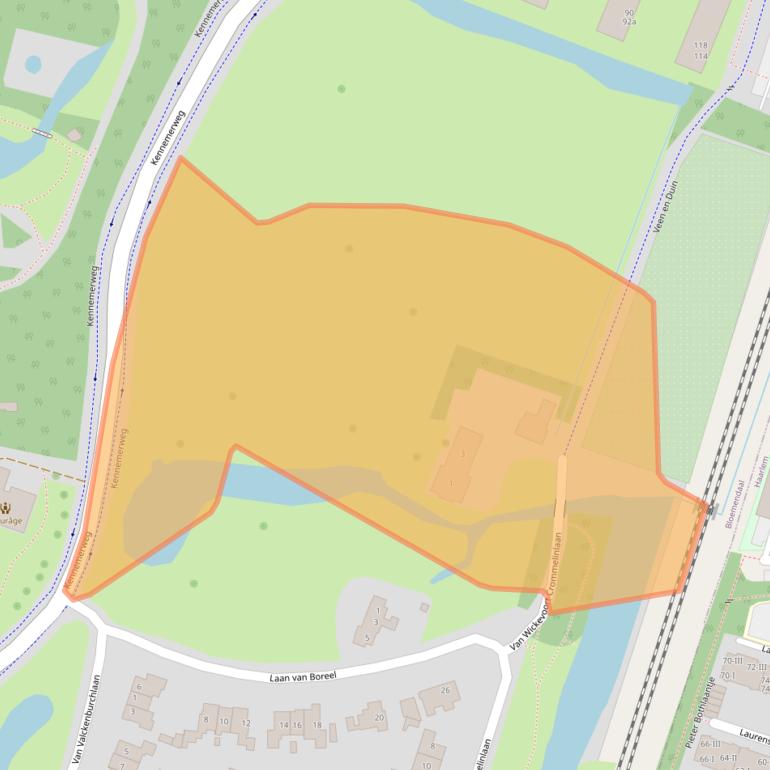 Kaart van postcodegebied 2061HZ.