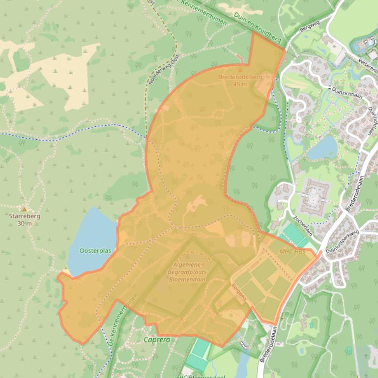 Kaart van postcodegebied 2061KB.