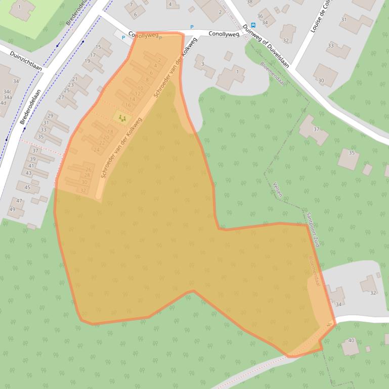 Kaart van postcodegebied 2061KE.