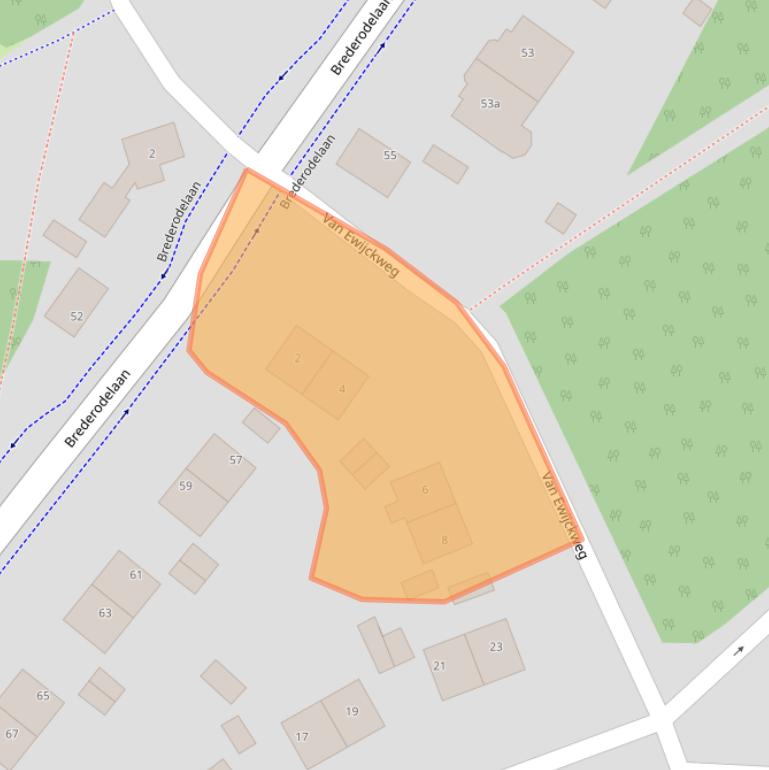 Kaart van postcodegebied 2061KL.