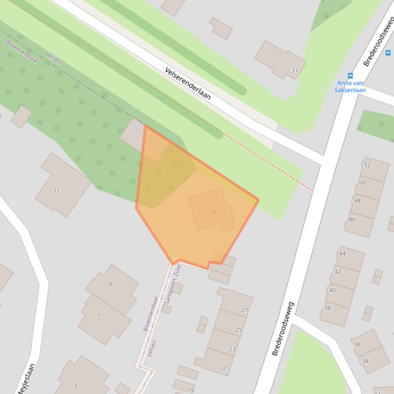 Kaart van postcodegebied 2061KW.