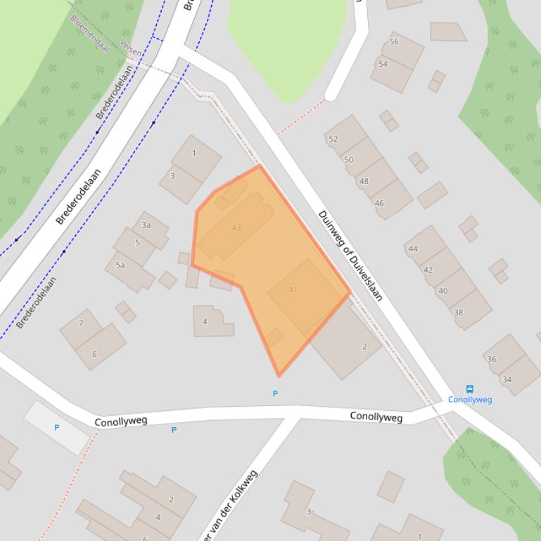 Kaart van postcodegebied 2061KX.